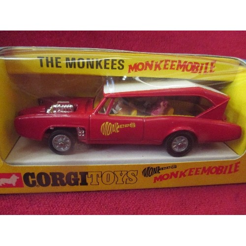 374 - ORIGINAL CORGI TOYS DIE CAST MONKEEMOBILE - APPEARS MINT WITH ORIGINAL BOX. BOX IN GOOD COND APART F... 