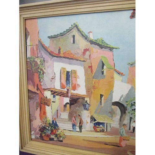 188 - D'OYLY JOHN (1906 - 1993) ORIGINAL 1950'S D'OYLY JOHN PRINT OF VALBONNE, IN THE FRENCH RIVIERA. ORIG... 