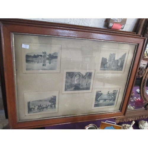 182 - THREE VERY LARGE OAK FRAMES CONTAINING VICTORIAN PHOTOGRAPHIC PRINTS OF KILLARNEY IN COUNTY KERRY IR... 