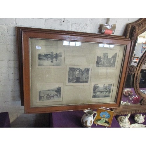 182 - THREE VERY LARGE OAK FRAMES CONTAINING VICTORIAN PHOTOGRAPHIC PRINTS OF KILLARNEY IN COUNTY KERRY IR... 