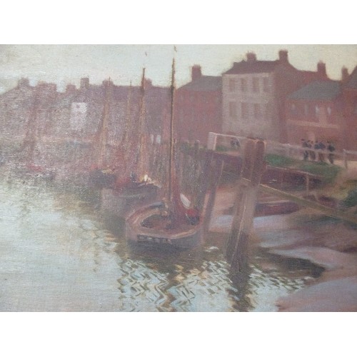 159 - WILLIAM BARTON THOMAS (1877 - 1947). A LATE 19TH CENTURY OIL PAINTING ON CANVAS OF BOSTON (LINCS) DO... 