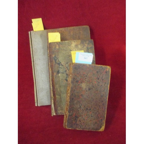 307 - THREE RARE 18TH CENTURY BOOKS, INCLUDING: 
1. 