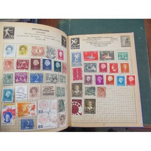 314 - A GOOD COLLECTION OF STAMPS IN THREE ALBUMS :- 1) A MID 20TH CENTURY MOVALEAF ALBUM - WORLDWIDE - A ... 