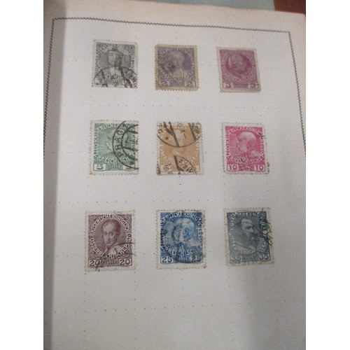 314 - A GOOD COLLECTION OF STAMPS IN THREE ALBUMS :- 1) A MID 20TH CENTURY MOVALEAF ALBUM - WORLDWIDE - A ... 