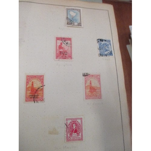 314 - A GOOD COLLECTION OF STAMPS IN THREE ALBUMS :- 1) A MID 20TH CENTURY MOVALEAF ALBUM - WORLDWIDE - A ... 