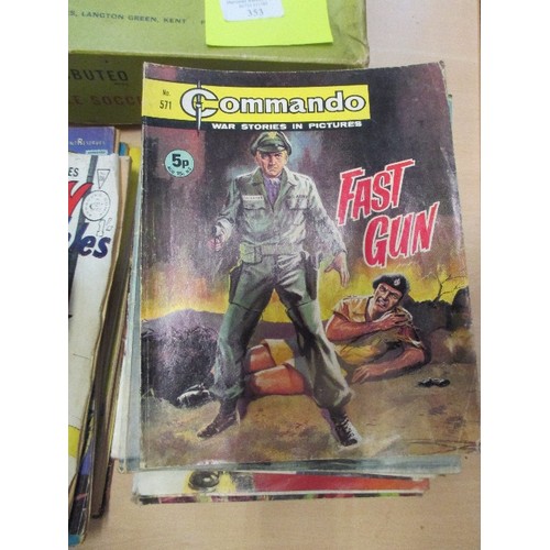 377 - GOOD COLLECTION OF COMMANDO WAR STORIES  - 1960'S ONWARDS. NUMBERS RANGE FROM THE LOWEST - 378,TO TH... 