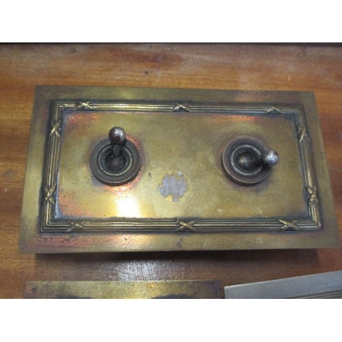 451 - 8 X 1920'S LIGHT SWITCHES - PLATED BRASS - 