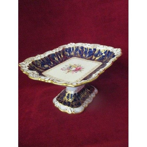 6 - A FINE QUALITY HAMMERSLEY & CO BONE CHINA SQUARE COMPORT TOGETHER WITH A LIMOGES CABINET PLATE HAND ... 