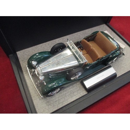 361 - FRANKLIN MINT DIE CAST 1:24 SCALE 1938 ALVIS 4.3 LITRE - OPENING BONNET - WITH TAG, CERTIFICATE AND ... 