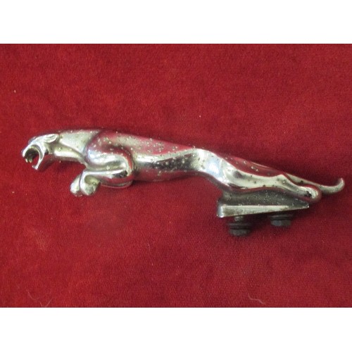 67 - VINTAGE CHROME PLATED JAGUAR CAR MASCOT WITH SCREW FIXINGS - 18CM