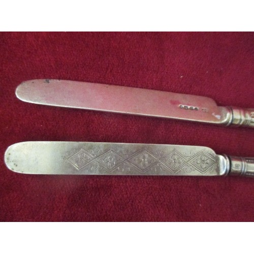 138 - SILVER CUTLERY ETC INC A PAIR OF KNIFE RESTS , SHEFFIELD 1896 (A PRONG MISSING ON ONE). SUGAR NIPS W... 