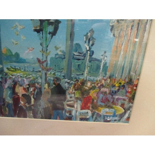 198 - A LATE 20TH CENTURY OIL PAINTING ON BOARD OF PIAZZA SAN MARCO, VENICE BY SPALDING ARTIST BRIAN LORDA... 