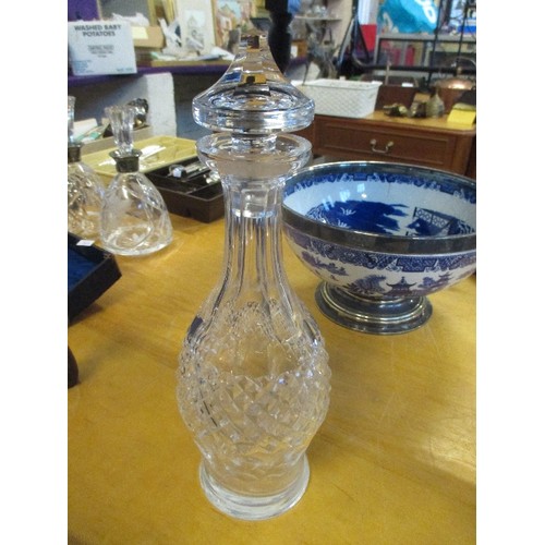 257 - A WATERFORD CRYSTAL DECANTER WITH ETCHED MARK TO BASE