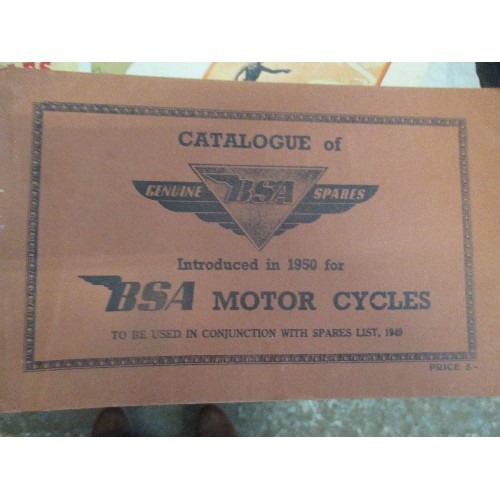 287 - GOOD COLLECTION OF EARLY & MID 20TH CENTURY MOTORCYCLE RELATED EPHEMERA INCLUDING 