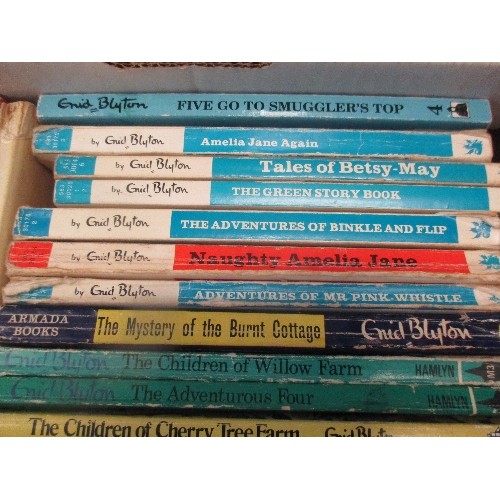 290 - A BOX OF VINTAGE CHILDREN'S PAPERBACK & HARDBACK BOOKS INC ENID BLYTON 