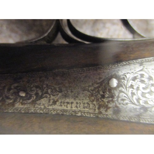 318 - ANTIQUE 12 GUAGE DOUBLE BARREL SHOTGUN AROUND 1850 HAMMER GUN S/S HAMMER SIDE LEAVER BREAK
NOTE! VIE... 