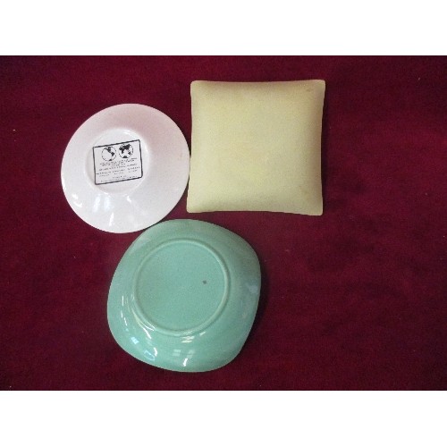 247 - THREE VINTAGE ASHTRAYS INC BACHELOR CIGARETTES, WOODBINE CIGARETTES AND 