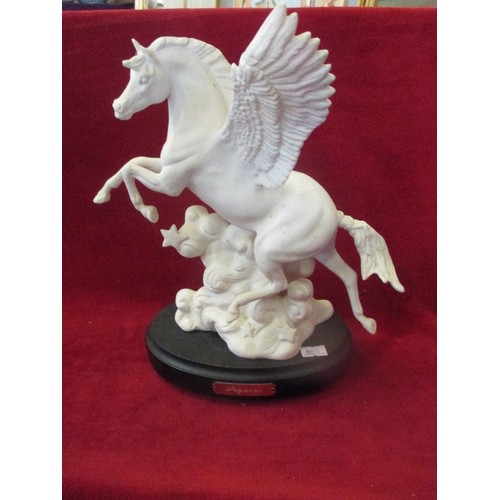 21 - A ROYAL DOULTON PARIAN FIGURE OF THE WINGED HORSE PEGASUS - HN3547, ON A STAND - 25CM