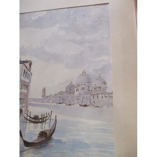 186 - GUALTIERO BRIANZOLI (1923 -) LATE 20TH CENTURY WATERCOLOUR OF SANTA MARIA DELLA SALUTE FROM THE GRAN... 