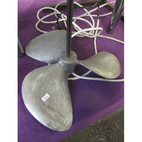 228 - VINTAGE ALUMINIUM BOAT PROPELLOR TABLE LAMP