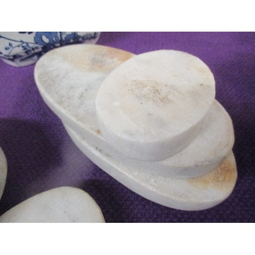 249B - 7 MARBLE STANDS - ONE CRACKED