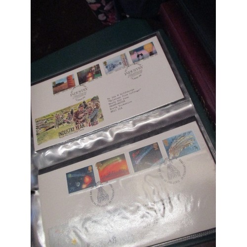 308 - 8 ALBUMS OF GB FIRST DAY COVERS - 1980'S TO 2000'S. INCLUDES COMMEMORATIVES  / DEFINITIVES, MINI SHE... 