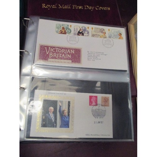 308 - 8 ALBUMS OF GB FIRST DAY COVERS - 1980'S TO 2000'S. INCLUDES COMMEMORATIVES  / DEFINITIVES, MINI SHE... 