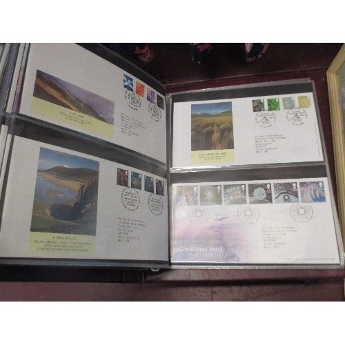 308 - 8 ALBUMS OF GB FIRST DAY COVERS - 1980'S TO 2000'S. INCLUDES COMMEMORATIVES  / DEFINITIVES, MINI SHE... 