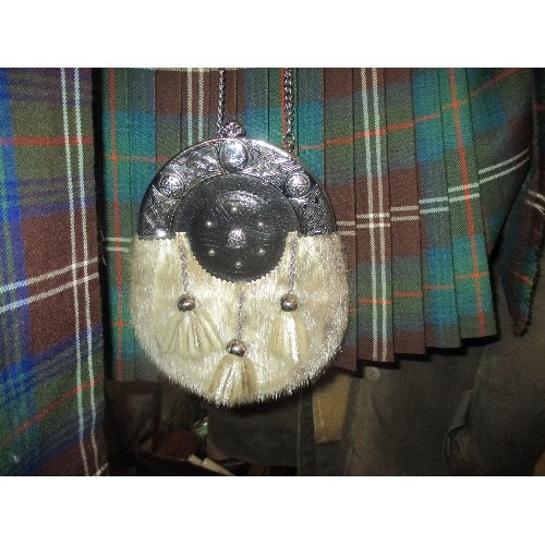 246A - HARRIS TWEED NATIONAL DRESS GENTS JACKET BY SCOTCH HOUSE TOGETHER WITH A GREEN CHECK TARTAN KILT AND... 