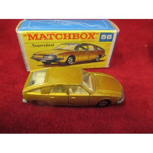 376J - MATCHBOX SUPERFAST NO 56, BMC 1800, PININFARINA - GOOD COND, ORIG BOX, AND NO 14 ISO GRIFO , GOOD CO... 