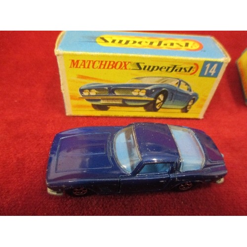 376J - MATCHBOX SUPERFAST NO 56, BMC 1800, PININFARINA - GOOD COND, ORIG BOX, AND NO 14 ISO GRIFO , GOOD CO... 