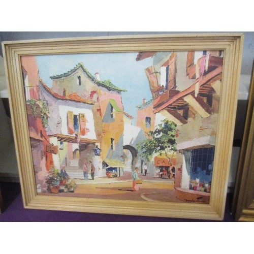 73 - D'OYLY JOHN (1906 - 1993) ORIGINAL 1950'S D'OYLY JOHN PRINT OF VALBONNE, IN THE FRENCH RIVIERA. ORIG... 