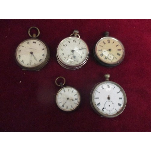 75 - 5 POCKET WATCHES -  SPARES OR REPAIR