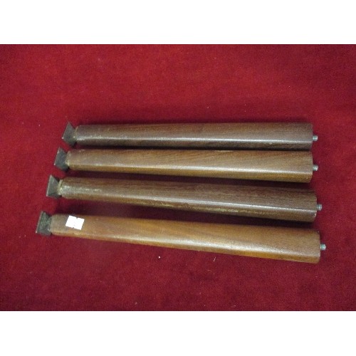 80 - 4 X RETRO TEAK TAPERED FURNITURE LEGS