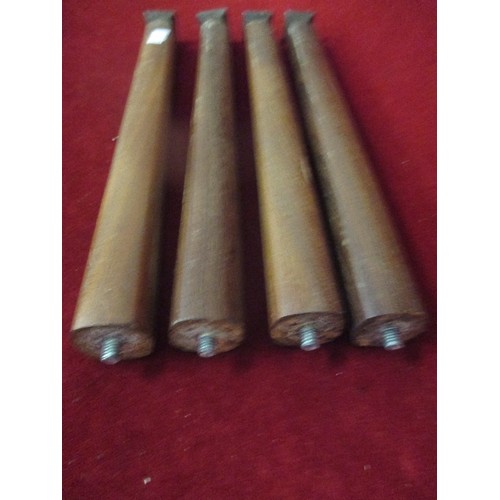 80 - 4 X RETRO TEAK TAPERED FURNITURE LEGS