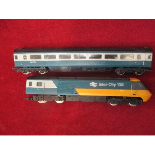 94 - INTER-CITY 125, 4310 HORNBY AND 43011 HORNBY  LOCO,  HORNBY R439-0020 CARRIAGE IN A ALUMINIUM CASE