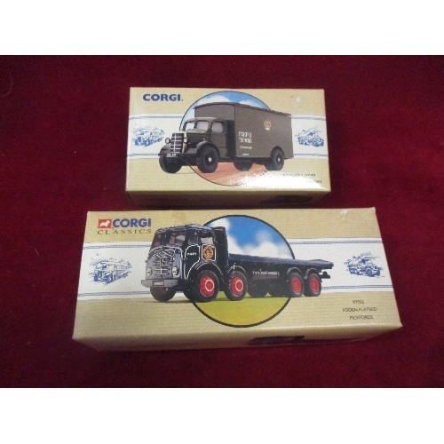 338 - CORGI CLASSICS BEDFORD O SERIES AND FODEN FLATBEDS PICKFORDS