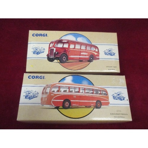 342 - CORGI LEYLAND TIGER BARTONS AND BURLINGHAM SEAGULL DON EVERALL - BOTH BOXED