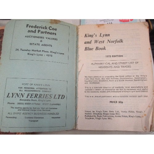 444 - KELLY'S DIRECTORY OF KING'S LYNN 1951 AND KING'S LYNN AND WEST NORFOLK BLUE BOOK 1973