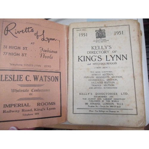 444 - KELLY'S DIRECTORY OF KING'S LYNN 1951 AND KING'S LYNN AND WEST NORFOLK BLUE BOOK 1973