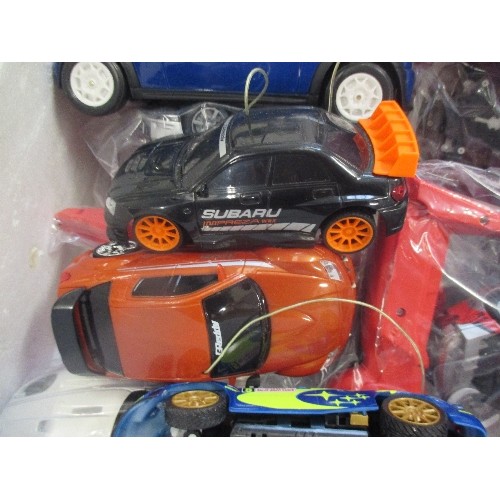 451 - TRAY OF REMOTE CONTROL TOY CARS INC MERCEDES, MINI ETC BY AULDEY - APPEAR NEW IN PACKAGING