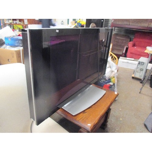 495 - LARGE PIONEER PLASMA TELEVISION - 43 INCH SCREEN, WITH SIDE SPEAKERS,