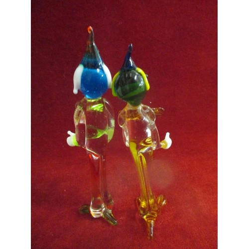 4 - TWO MURANO GLASS CLOWN FIGURES - 15CM