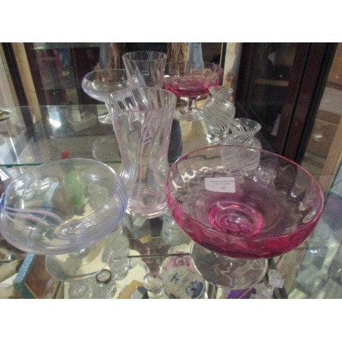 10 - 4 PIECES OF 20TH CENTURY GLASS INCLUDING  CAITHNESS