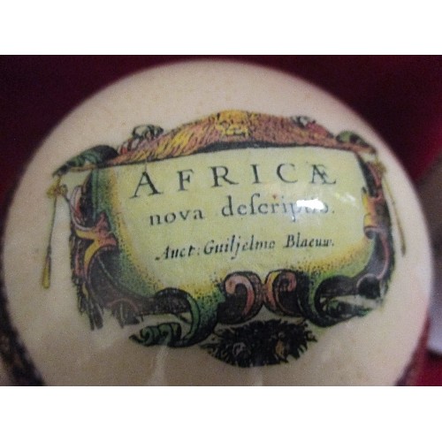 2 - A BEAUTIFUL DECORATED OSTRICH EGG WITH SAHARA SCENE AND MAP OF AFRICA. POSS BY MASSINI