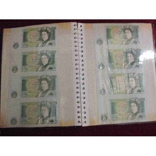 20 - ALBUM OF £1.00 NOTES INCLUDING ONE WITH 