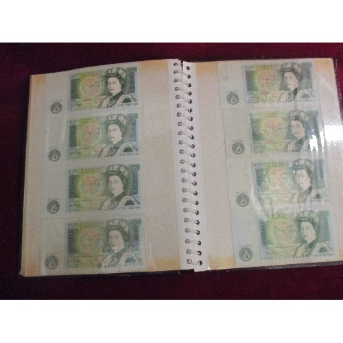 20 - ALBUM OF £1.00 NOTES INCLUDING ONE WITH 