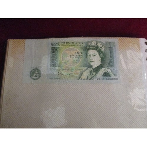 20 - ALBUM OF £1.00 NOTES INCLUDING ONE WITH 