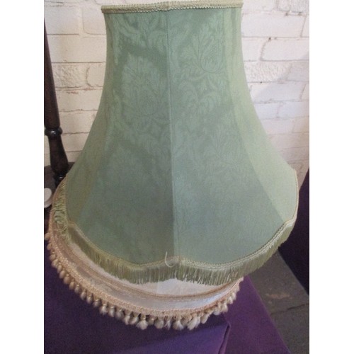 176 - STANDARD LAMP 1940's WITH 2 LARGE FABRIC LAMPSHADES