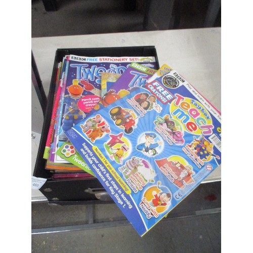 480 - BOX OF CHILDREN'S MAGAZINES INC BBC TOY BOX TEACH ME